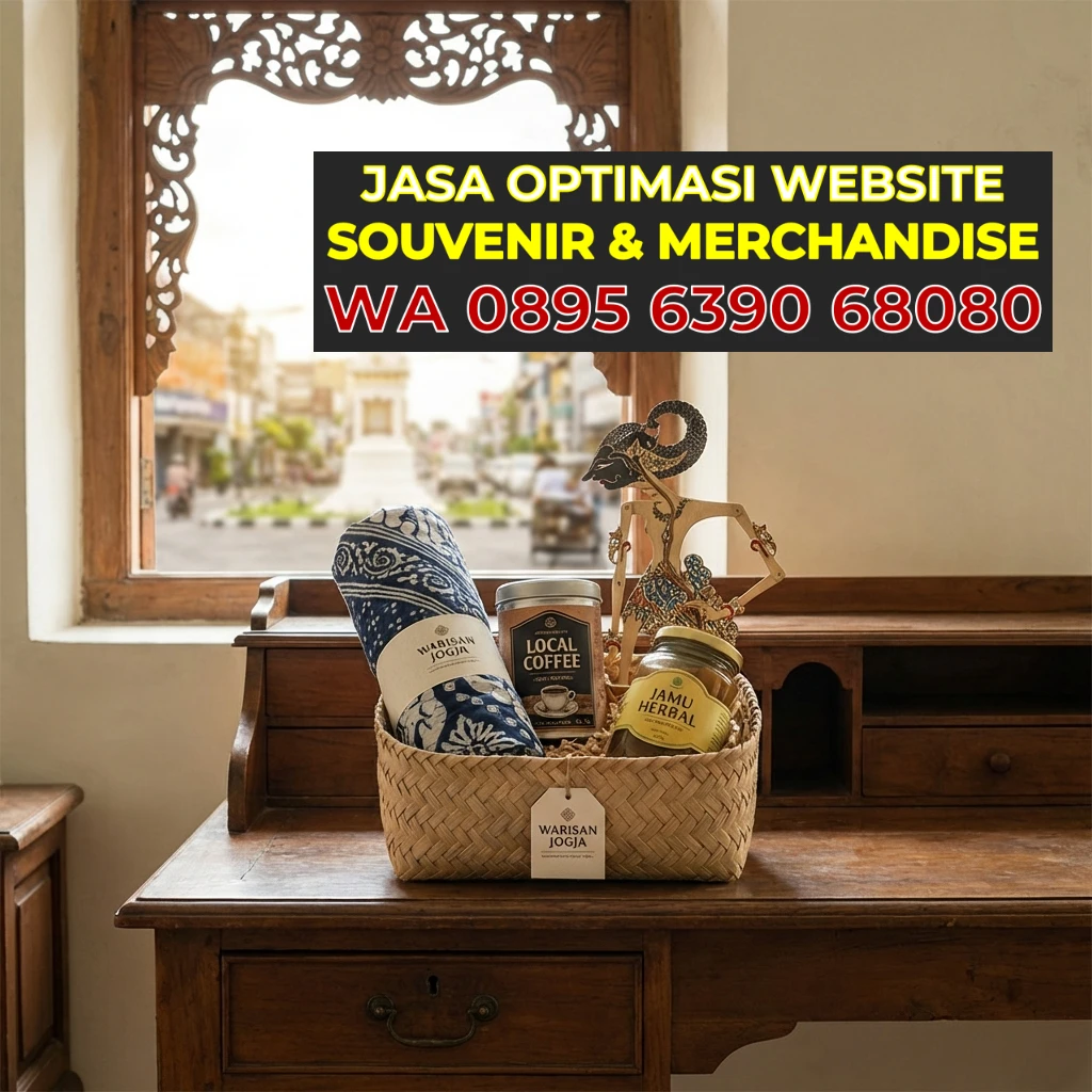 Souvenir Etnik dengan Latar Belakang Tugu Jogja